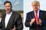 Ông Elon Musk (trái), người đứng đầu Tesla, nói chuyện với báo giới gần Berlin hôm 03/09/2020. Cựu Tổng thống Hoa Kỳ Donald Trump (phải) đến diễn thuyết trong một cuộc tập hợp Cứu lấy nước Mỹ ở Illinois hôm 25/06/2022. (Ảnh: Maja Hitij/Getty Images; Michael B. Thomas/Getty Images)