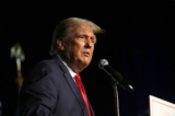 Cựu Tổng thống Donald Trump có bài diễn thuyết tại một cuộc vận động tranh cử ở West Palm Beach, Florida, hôm 11/10/2023. (Ảnh: Alon Skuy/Getty Images)