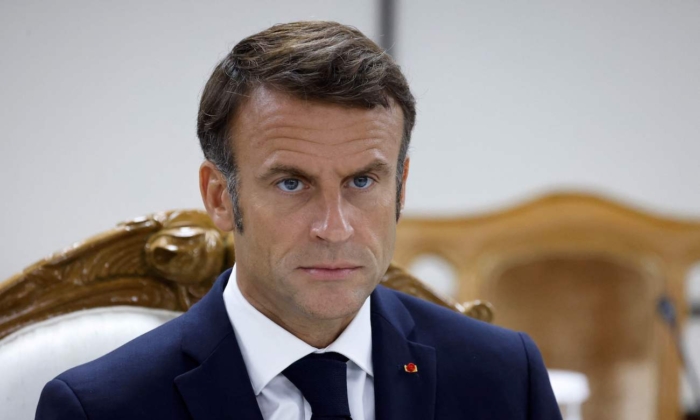 Tổng thống Pháp Emmanuel Macron tại Bangladesh, vào ngày 11/09/2023. (Ảnh: Ludovic Marin/AFP qua Getty Images)