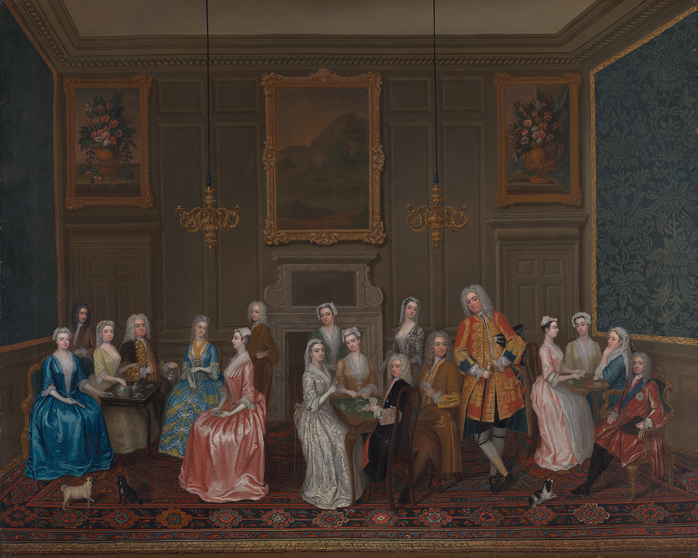 Bức tranh “Tea Party at Lord Harrington’s House, St. James’s” (Tiệc trà tại tư gia của Ngài Harrington ở St. James’s), họa sỹ Charles Philips, năm 1730. Tranh sơn dầu trên vải canvas; kích thước: 40 1/4 inch x 49 3/4 inch. Trung tâm nghệ thuật Anh quốc tại Đại học Yale, Connecticut. (Ảnh: Tư liệu công cộng)