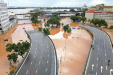 Trung tâm thành phố bị ngập lụt thuộc tiểu bang Rio Grande do Sul, Brazil, hôm 05/05/2024. (Ảnh: Renan Mattos/Reuters)
