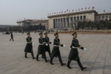 Các thành viên của quân đội Trung Quốc tại Đại lễ đường Nhân dân ở Bắc Kinh, Trung Quốc, hôm 10/03/2024. (Ảnh: Kevin Frayer/Getty Images)