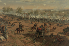 Chi tiết trong bức tranh “Trận Gettysburg,” năm 1887, họa sỹ Thure de Thulstrup. Thư viện Quốc hội. (Ảnh: Tư liệu công cộng)