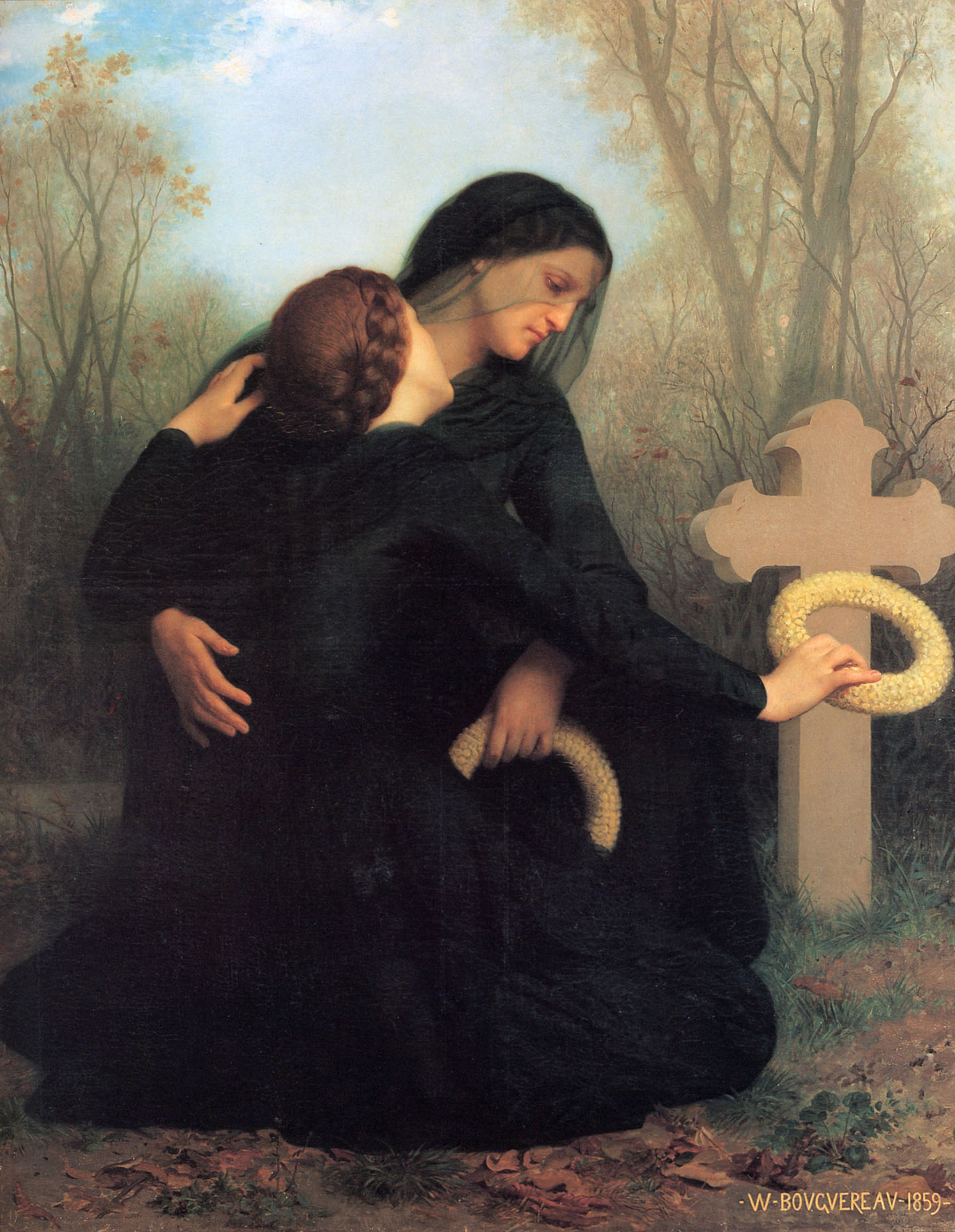 “Ngày của người đã khuất” (The Day of the Dead), năm 1859, họa sỹ William-Adolphe Bouguereau. Sơn dầu trên vải canvas. Bảo tàng Mỹ thuật tại Bordeaux, Pháp. (Ảnh: Tư liệu công cộng)