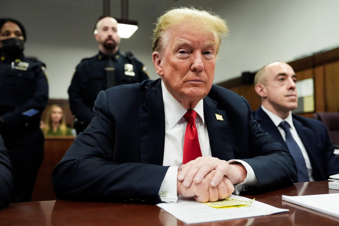 Cựu Tổng thống Donald Trump ở Tòa án Hình sự Manhattan, Thành phố New York, hôm 28/05/2024. (Ảnh: Julia Nikhinson-Pool/Getty Images)