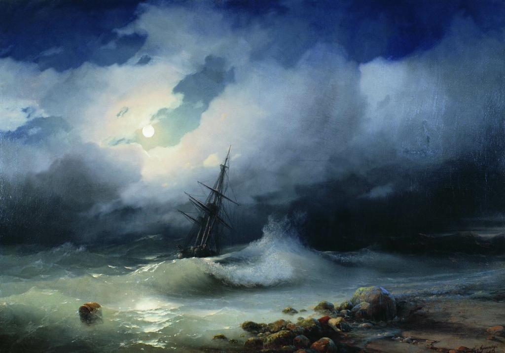 Bức tranh “Stormy Sea at Night” (Biển Đêm Bão Tố), năm 1853. (Ảnh: Tư liệu công cộng)