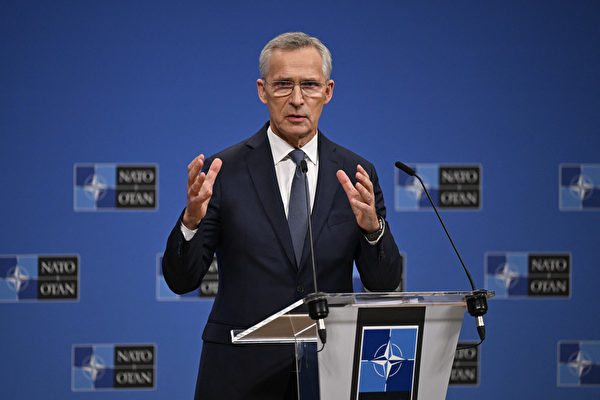 Tổng thư ký NATO Stoltenberg đã tổ chức một cuộc họp báo trước Hội nghị Bộ trưởng Quốc phòng NATO tại Brussels, hôm 12/06/2024. (Ảnh: John Thys/AFP qua Getty Images)