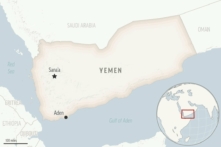 Một bản đồ Yemen cho thấy thủ đô Sanaa. (Ảnh: AP Photo)