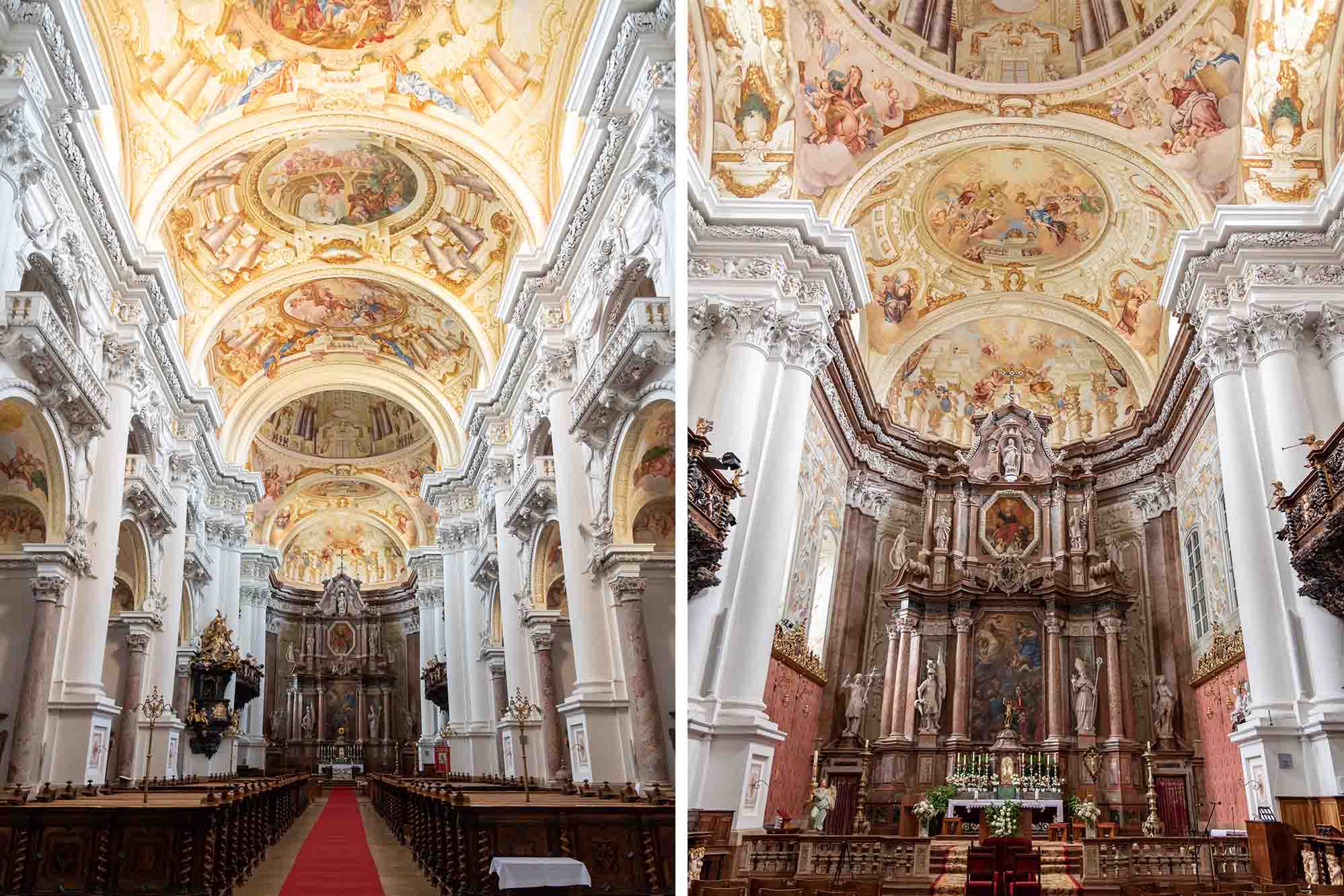 Gian giữa và thánh đường của Vương cung Thánh đường Thánh Florian. (Ảnh: Redfox1980/Shutterstock)