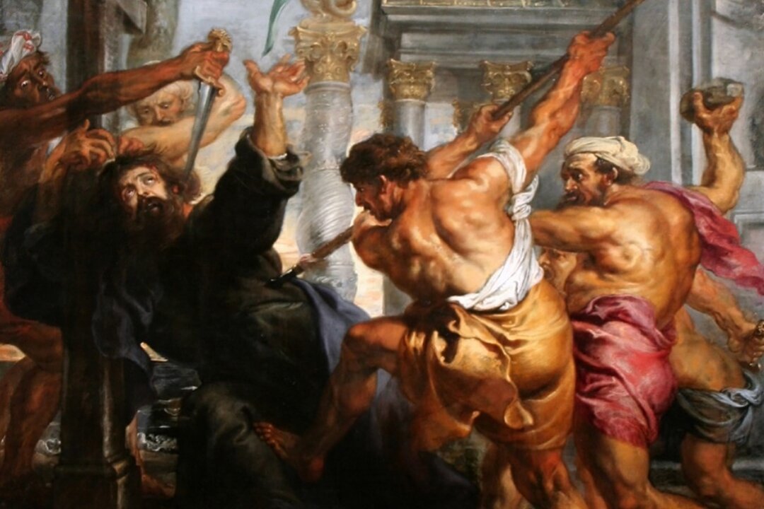 Tiểu thuyết gia Stephen Vincent Benet kể câu chuyện về một nhà khoa học trong Đệ nhị Thế chiến, người kiên định với sự thật và phải gánh chịu hậu quả vì điều đó. Một phần của bức tranh “Martyrdom of St. Thomas” (Thánh Thomas tử đạo) năm 1636, họa sỹ Peter Paul Rubens. (Ảnh: Tư liệu công cộng)