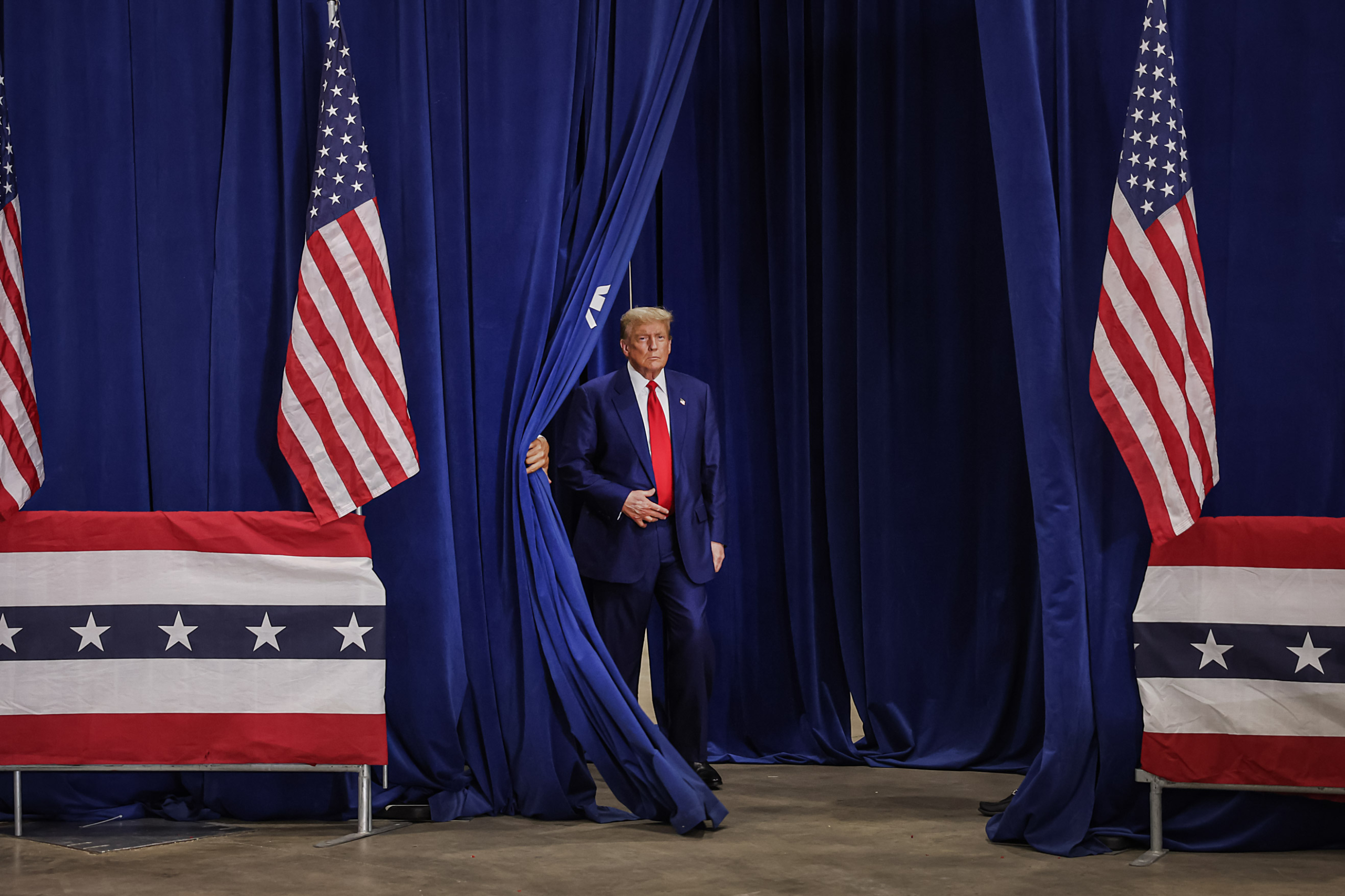 Cựu Tổng thống Donald Trump đến tham dự một cuộc vận động tranh cử ở Green Bay, Wisconsin, hôm 02/04/2024. (Ảnh: Scott Olson/Getty Images)