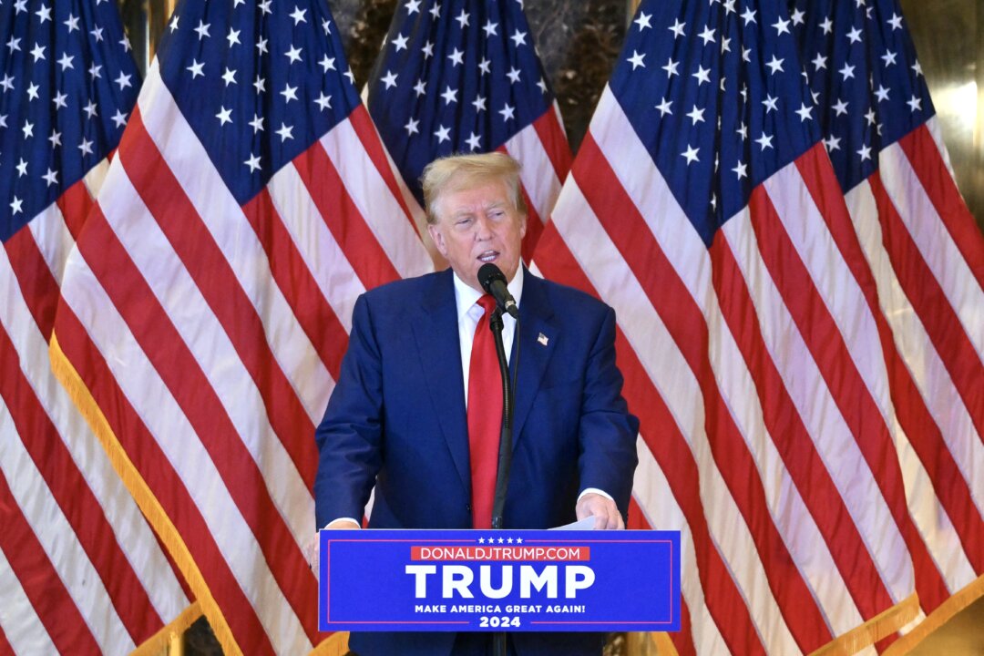Cựu Tổng thống và là ứng cử viên tổng thống của Đảng Cộng Hòa Donald Trump nói tại một cuộc họp báo tại Trump Tower ở thành phố New York hôm 31/05/2024. (Ảnh: Angela Weiss/AFP qua Getty Images)