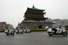 Đội xe cảnh sát ở Tây An. (Ảnh: China Photos/Getty Images)