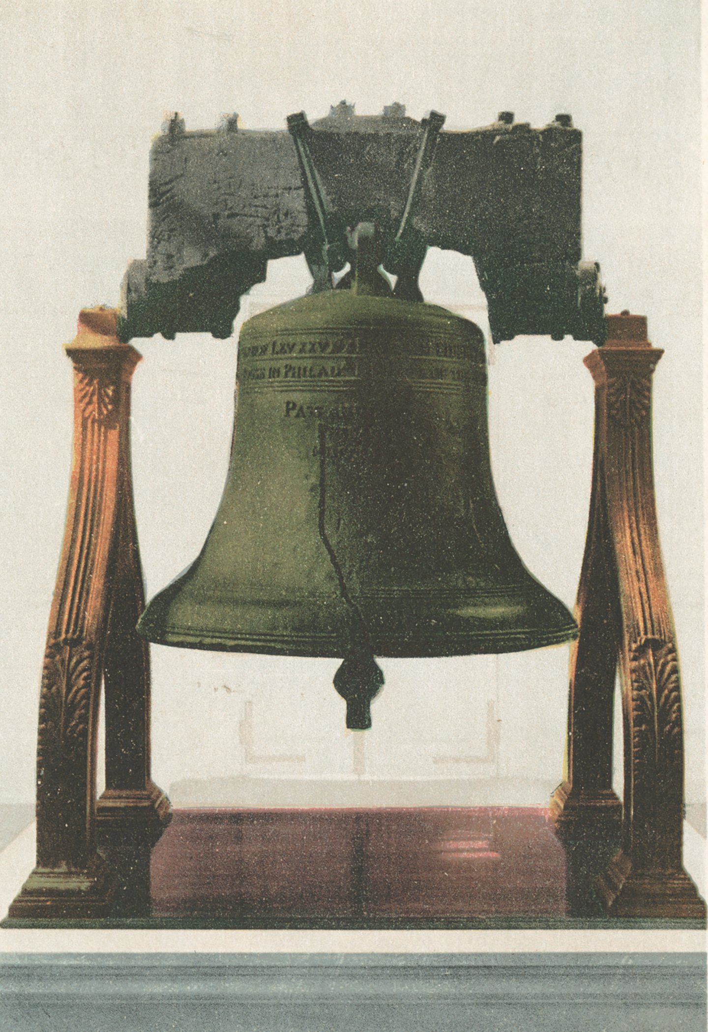 Một tấm bưu thiếp in hình Chuông Tự Do tại Tòa nhà Độc lập, năm 1902– năm 1903. Thư viện Công cộng New York. (Ảnh: Tư liệu công cộng)