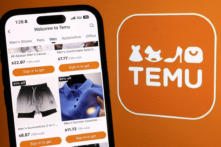 Logo của Temu hiển thị trên máy điện toán xách tay ở San Anselmo, California, hôm 26/02/2024. (Ảnh minh họa của Justin Sullivan/Getty Images)