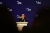 Bộ trưởng Quốc phòng Trung Quốc Ngụy Phượng Hòa phát biểu tại Hội nghị thượng đỉnh Đối thoại Shangri-La ở Singapore vào ngày 12/06/2022. (Ảnh: Roslan Rahman/AFP qua Getty Images)