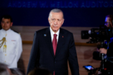 Tổng thống Thổ Nhĩ Kỳ Recep Tayyip Erdogan đến dự sự kiện kỷ niệm 75 năm thành lập NATO tại Thính phòng Andrew Mellon ở Hoa Thịnh Đốn hôm 09/07/2024. (Ảnh: Andrew Harnik/Getty Images)