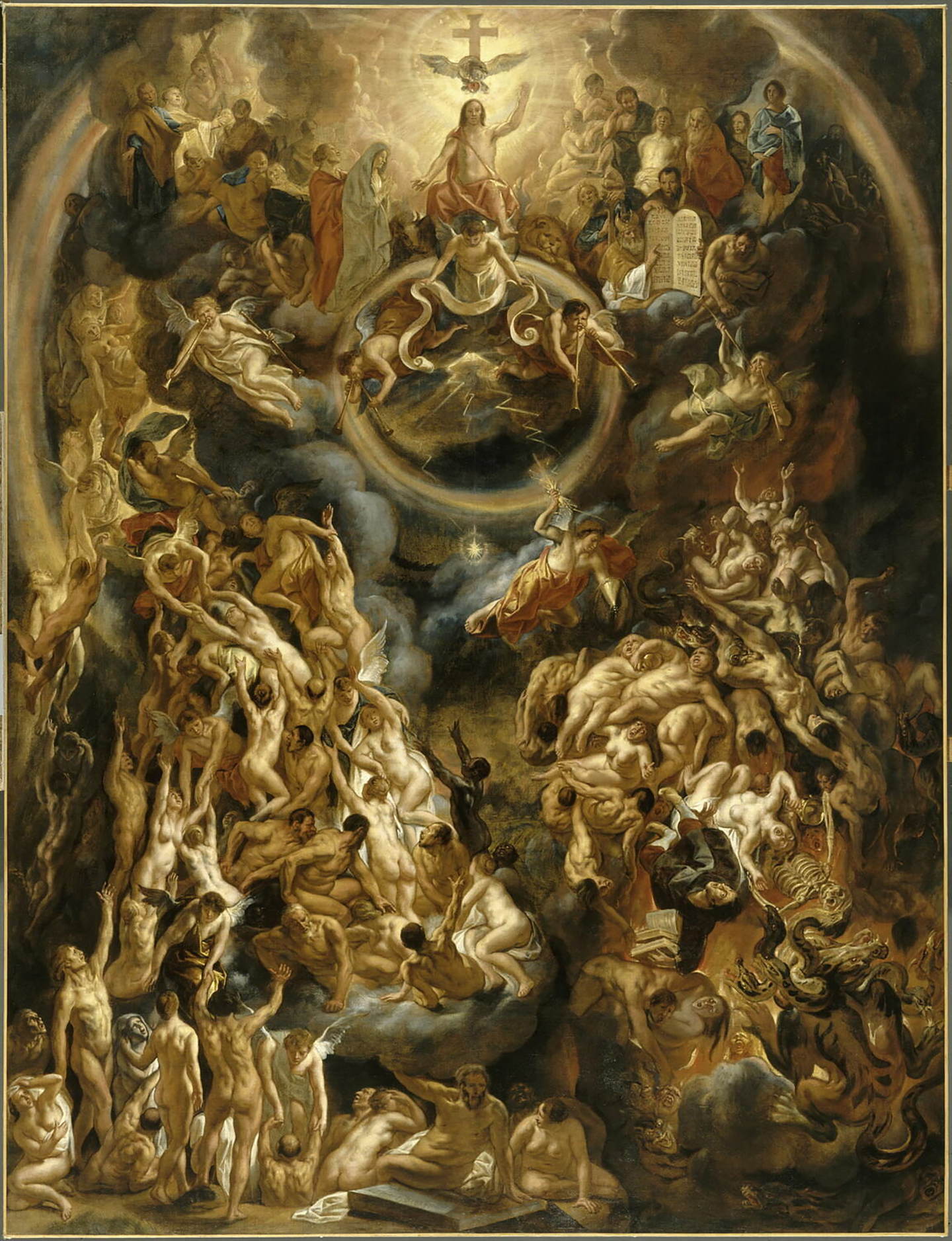 Bức tranh “The Last Judgement” (Sự Phán Xét Cuối Cùng) của họa sỹ Jacob Jordaens, năm 1653. Sơn dầu trên vải canvas. Bảo tàng Louvre, Paris. Ví dụ về một tác phẩm có vô số nhân vật, miêu tả cảnh phán xét cuối cùng. (Ảnh: Tư liệu công cộng)