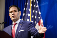 Thượng nghị sỹ Marco Rubio (Cộng Hòa-Florida) trình bày tại Quỹ Di Sản (Heritage Foundation) ở Hoa Thịnh Đốn, vào ngày 29/03/2022. (Ảnh: Drew Angerer/Getty Images)